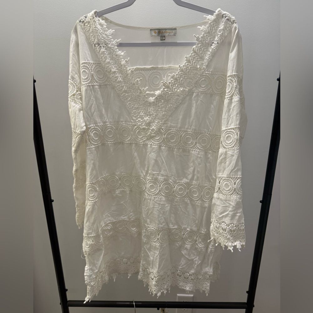 Pranella White Crochet Beach Cover Up